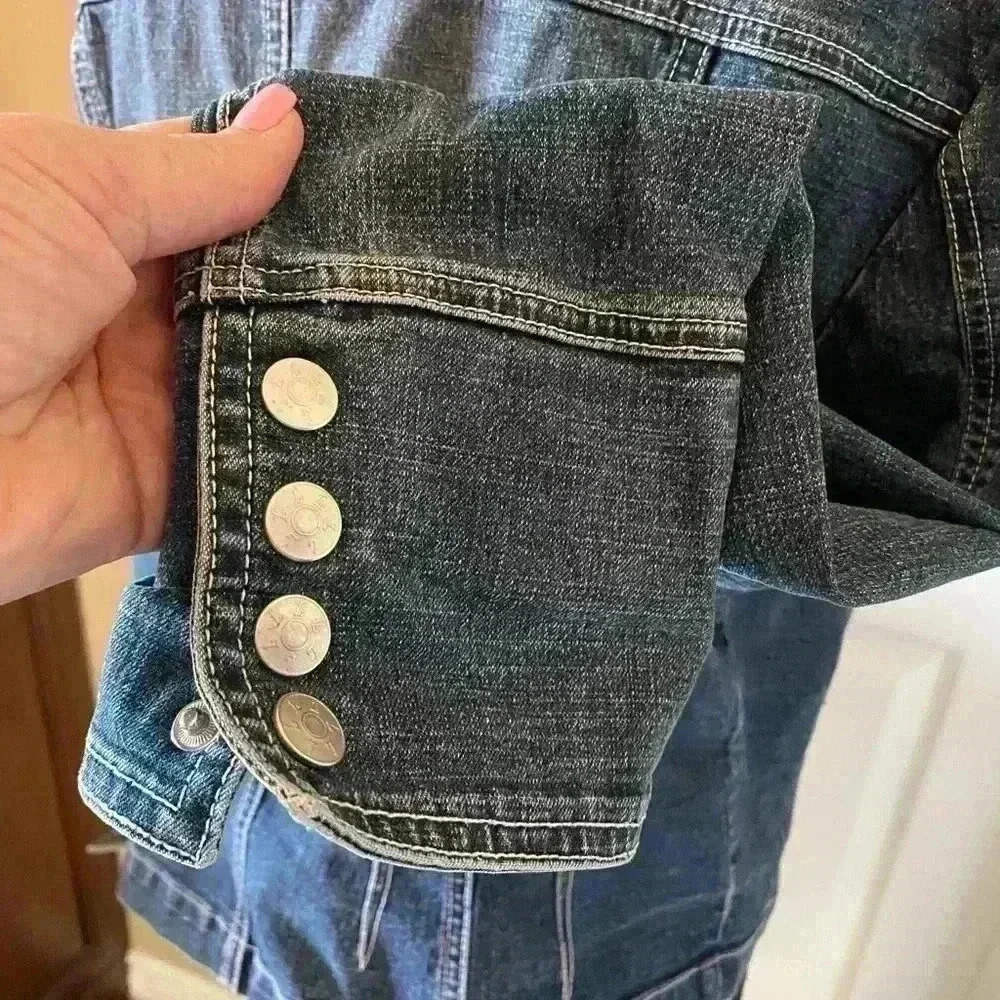 Womens Denim Jean Jacket Blue M/L - Picture 6 of 11